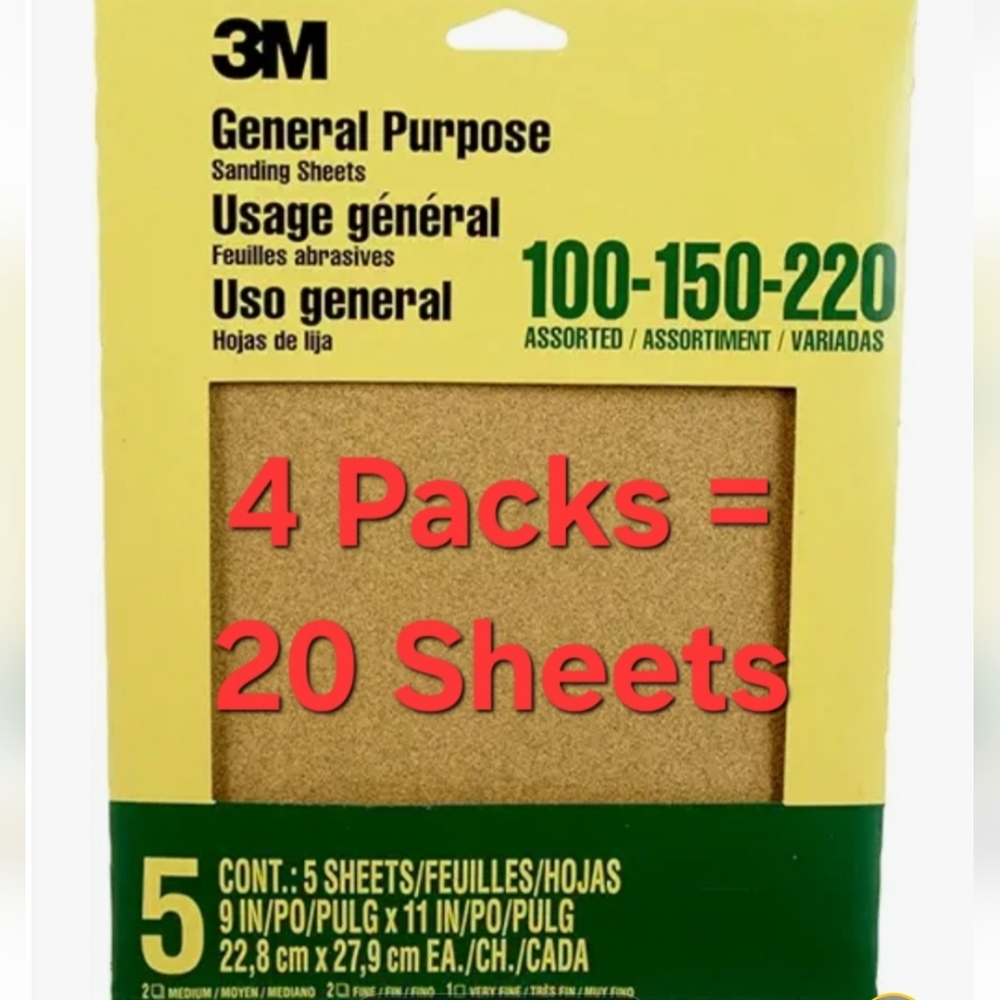 20PCS 3M General Purpose Assorted Sandpaper